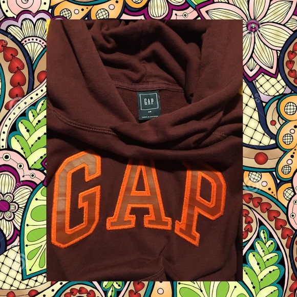 💥SALE💥 GAP* Size XS. Burgundy 100% cotton hoodie - Picture 6 of 9